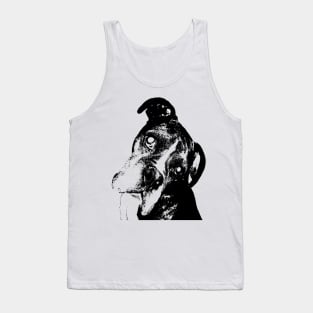 Black and White Boxer Tank Top